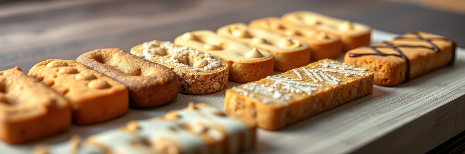 Assorted cookies displayed on a wooden platter in a cozy setting during the afternoon